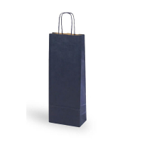 Dárková papírová taška - modrá - na jednu lahev vína