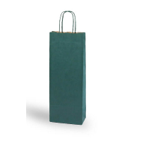 Dárková papírová taška - zelená - na jednu lahev vína