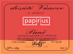 zakázková etiketa - firma Papirius